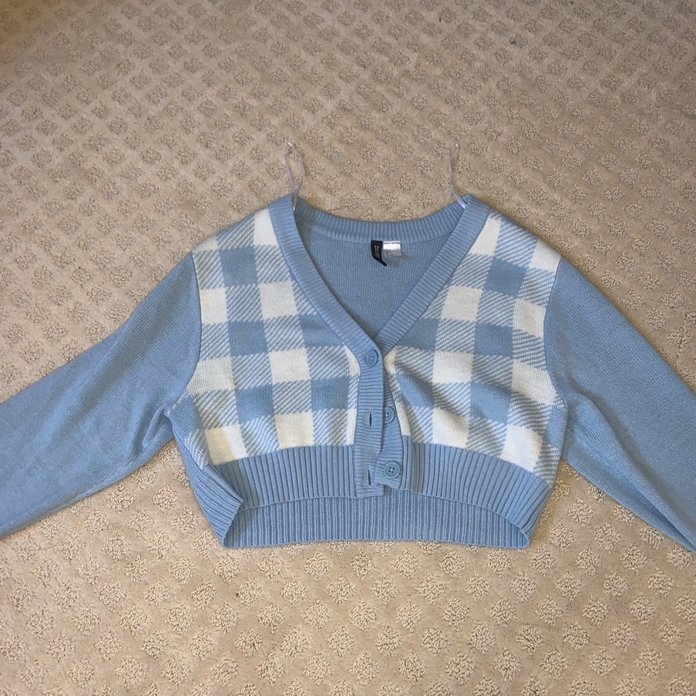 H&M Light Blue Cardigan Sweater Size Small
